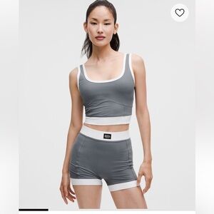 Lululemon Ribbed Nulu Cropped Tank Top, Grey, Small